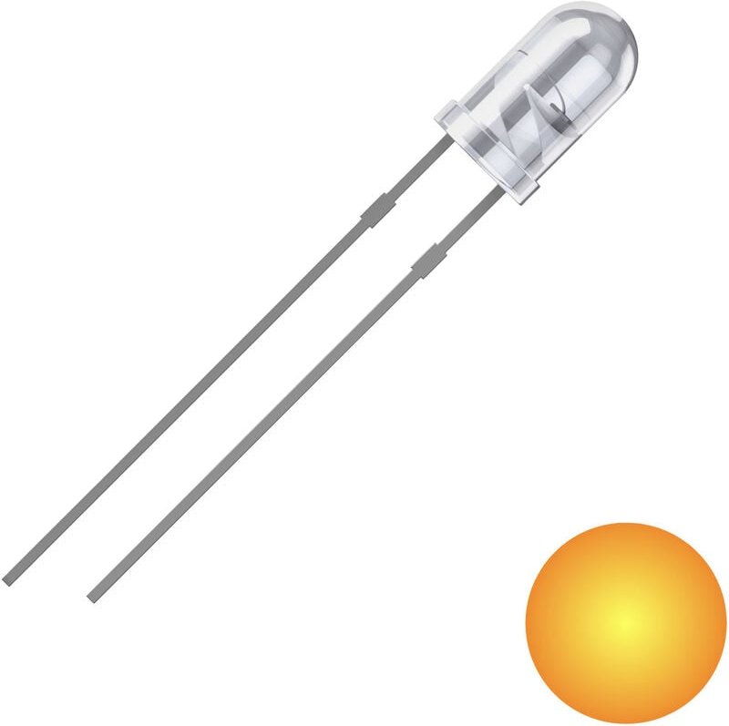 Quadrios - 2111O174 led bedrahtet Gelb Rund 3 mm 2500 mcd 25 ° 20 mA 2 v