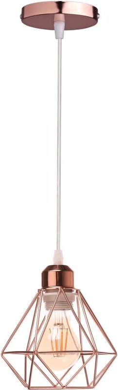 Pendelleuchte, Kronleuchter im Industri Stil, Antik Hängelampe mit Ø16cm Mini Diamant-Form Käfig E27 Halter für Wohnzimm...