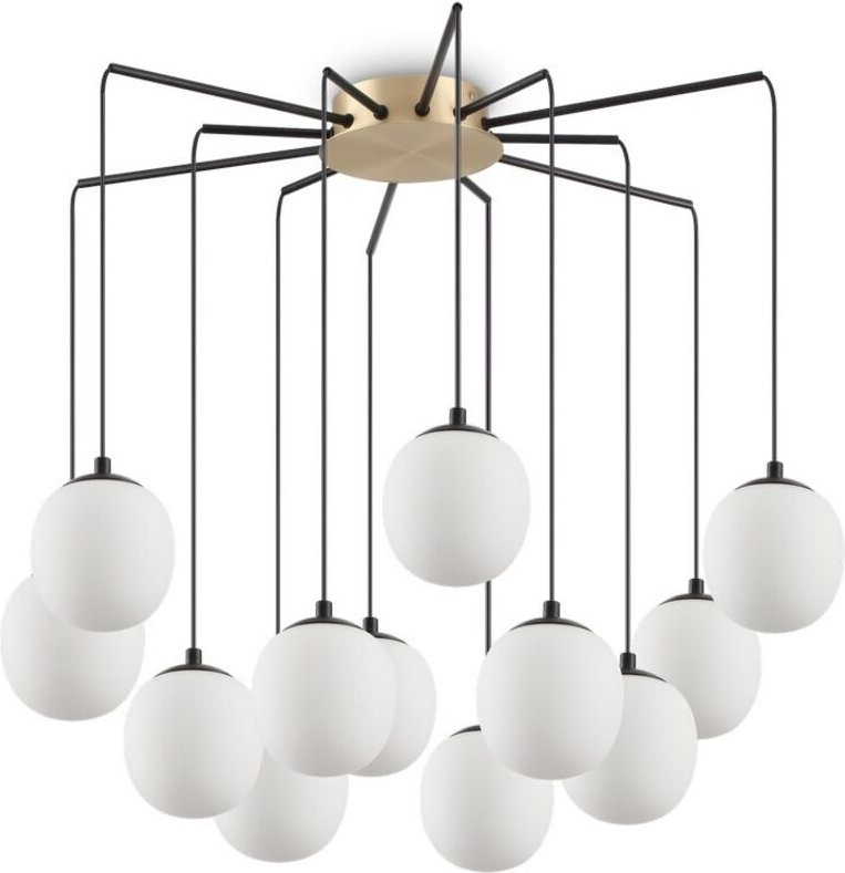 Rhapsody - Indoor Cluster Deckenpendelleuchte 12 Lichter Schwarz, G9 - Ideal Lux