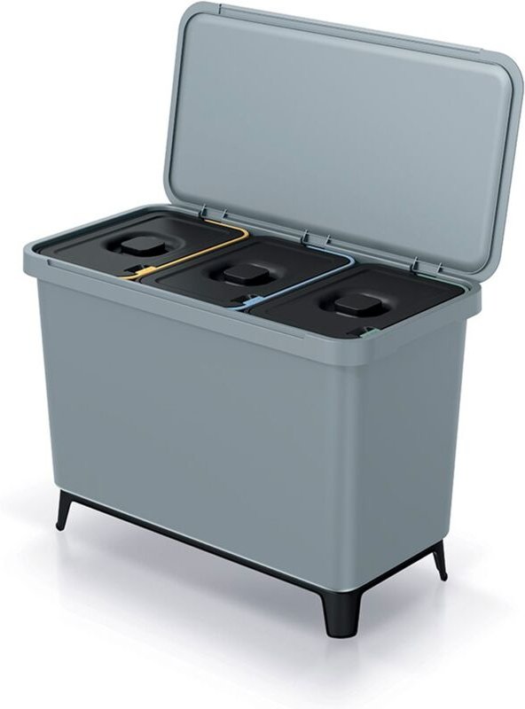 Recycling-Sortiersystem de 3x10L Farbe grau KEDEN