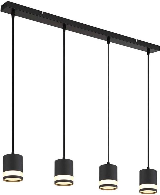Hängeleuchte Pendellampe Wohnzimmerlampe schwarz opal 4 flammig led h 120 cm