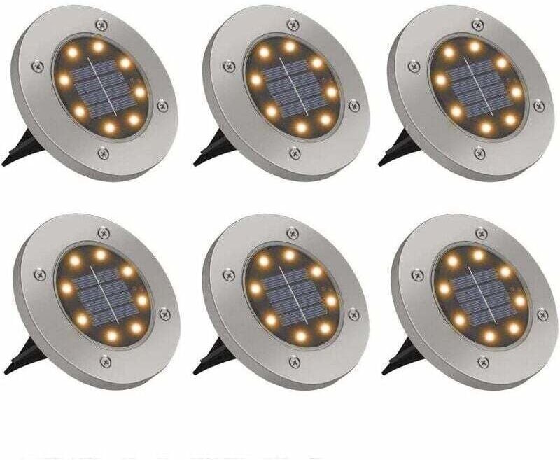 6 pièces parc extérieur led lampes souterraines solaires cour jardin nouvelles lumières solaires de pelouse - ZVD