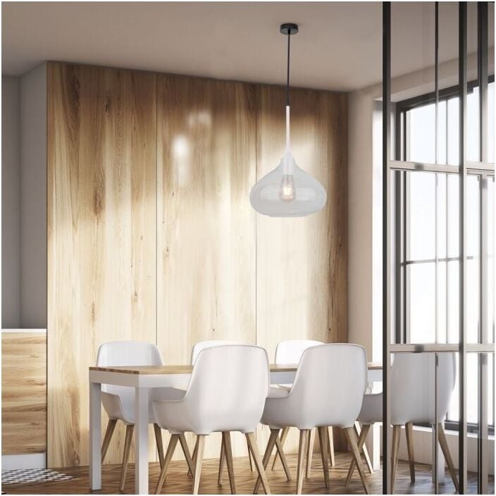 V-TAC VT-7281 LED-Glastropfen-Kronleuchter, 1 MT, 285 mm, transparent, glänzend, E27-Fassung