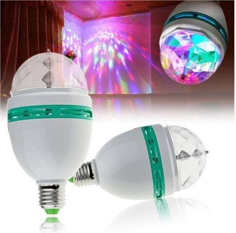 E27 rgb Rotierende LED-Glühbirne mit Lichteffekten für Disco, Weihnachtsfeiern - - Ymyny