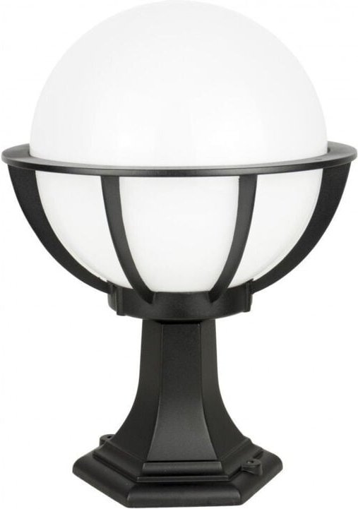 Gartenstehleuchte 43 cm Kugel weiß oder geräuchert 25 cm 1xE27 schwarz IP43 SU-MA Kule K 4011/1/KPO 250