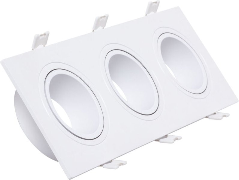 Efectoled - Downlight Ring Quadratisch Weiß für 3 led Glühbirne GU10 / GU5.3 Schnitt 235x75 mm Weiß