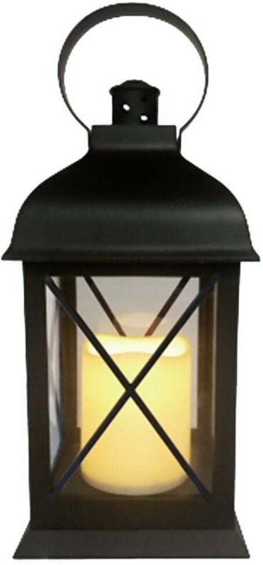 TrendLine LED Laterne 1 LED schwarz 25cm Warmweiß Innenbereich Energiesparend