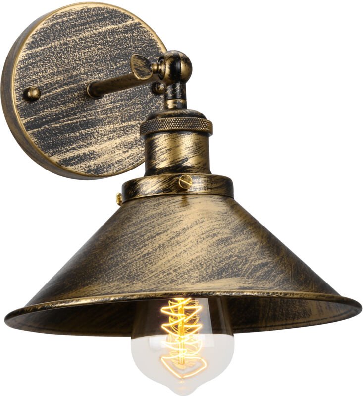 Wandleuchte Vintage 180° Verstellbare Wandlampe Innen Industrielle E27 aus Eisen Käfig Lampenschirm Deckenleuchte für Fl...