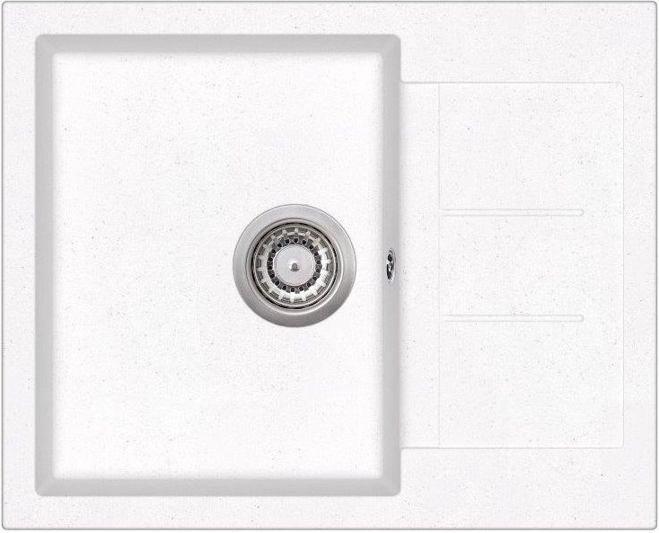 Granitspüle W620.50 - weiß, ab 45er Unterschrank, 62 x 50 cm