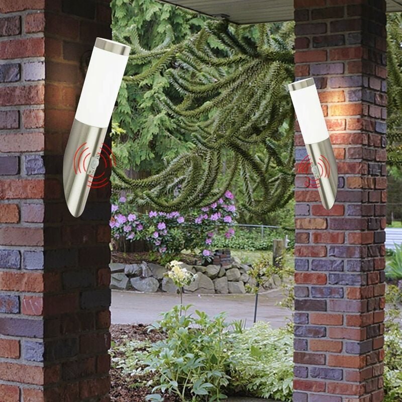 Etc-shop - 2er Set led Außen Wand Leuchten Fassaden Edelstahl Strahler Terrassen Bewegungsmelder Lampen