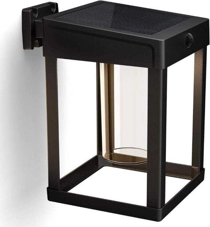 Solarbetriebene led-wandleuchte mit sensor Philips camill 1.4w 3000k schwarz - 26391800