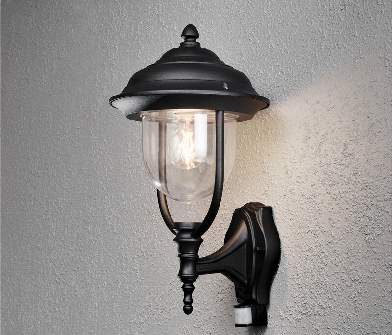 Konstsmide - led Außen Wandlaterne stehend im Landhausstil, mit Bewegungsmelder schwarz