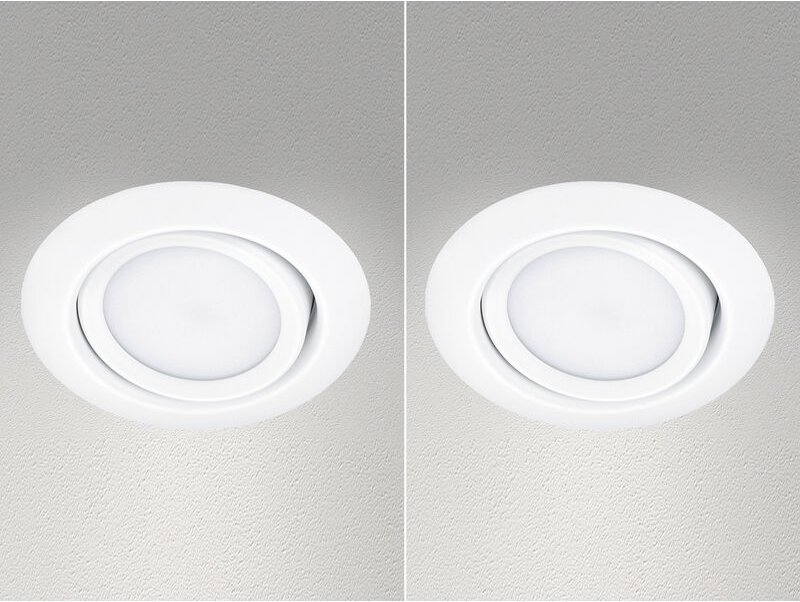 Trio Leuchten - Runder led Einbaustrahler Decke Doppelpack schwenkbar Weiß matt 5 Watt