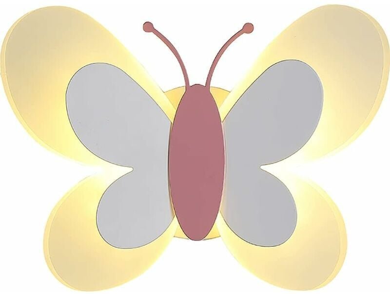 Applique da parete a LED per interni a forma di farfalla, applique per cameretta, decorazione da parete, lampada da como...