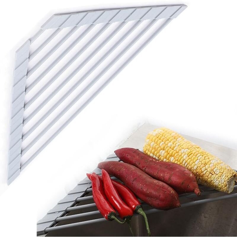 Dreieckiger, aufrollbarer Geschirrabtropfer, Spülbeckenabtropfer, aufrollbarer Geschirrabtropfer für die Spüle, dreiecki...