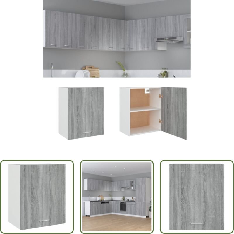 vidaXL Wandregal - Hängeschrank Lyon Grau Sonoma 50x31x60 cm Holzwerkstoff