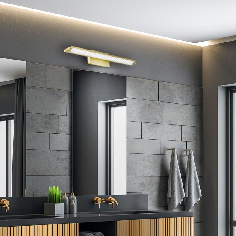 Fischer&honsel - Wandlampe Bilderlampe Wandleuchte Badezimmerlampe Wohnzimmerleuchte, Metall messing, dimmbar cct, led 2...