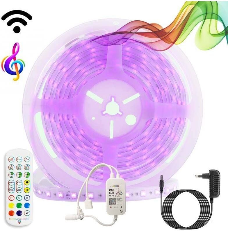Barcelona Led - led Musik Streifen rgb wlan Alexa / Google Home mit Netzteil,