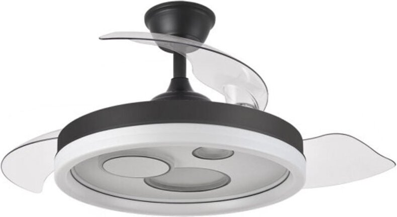 Ventilator dc turia 72w 6120lm schwarz/weiß 3 asp.desp. 32/47x50/110d. 3 Farben m/Fernbedienung + Timer + Speicher