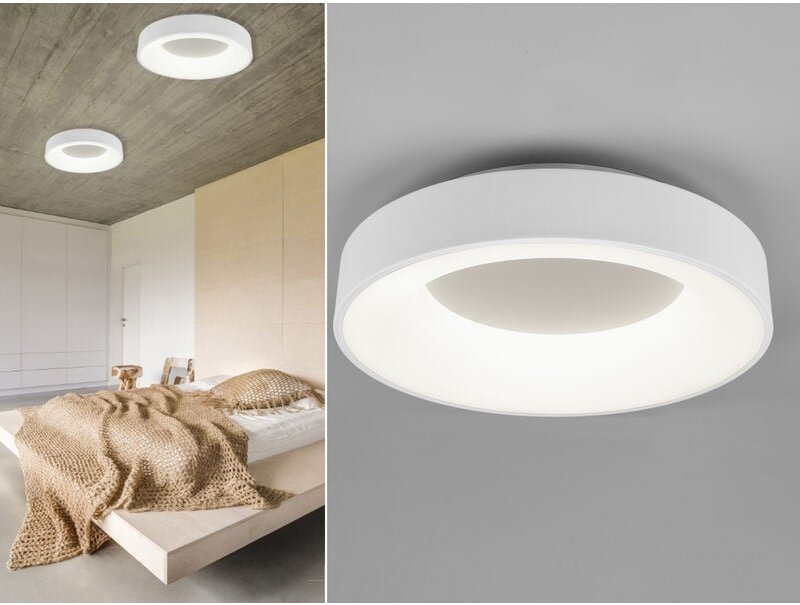 Led Deckenleuchte girona Weiß mit Switch Dimmer, ø 45cm