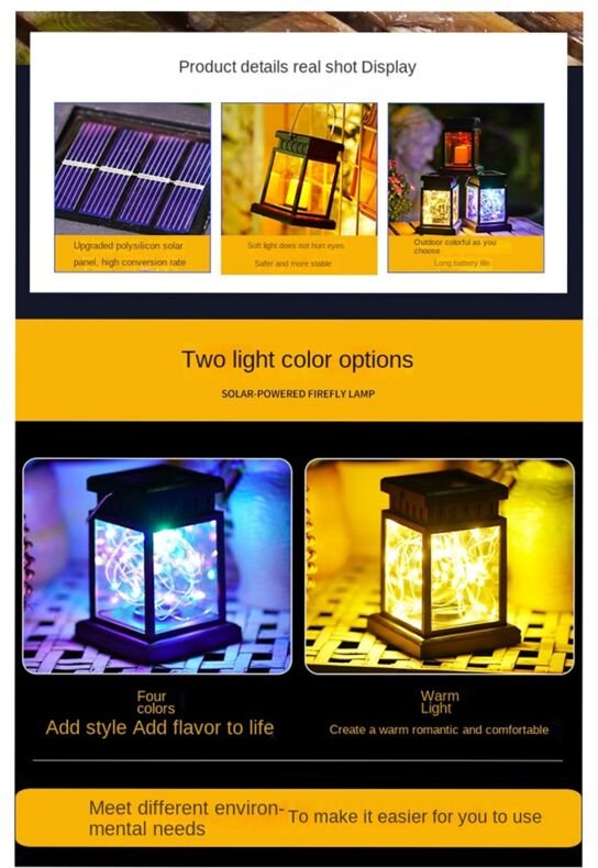 Solar Hängelaterne für den Außenbereich, Kerzeneffektlicht, Gartenlicht b