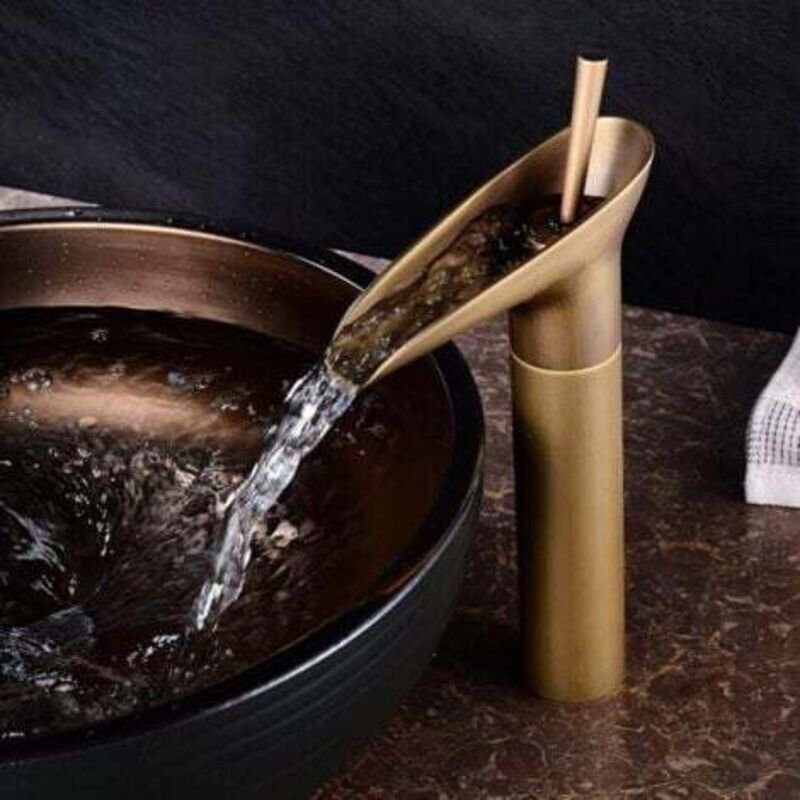 1 Stück Waschbeckenarmatur, Kaskaden-Mischbatterie für Badezimmer, warm und kalt verstellbare Waschbecken-Mischbatterie ...