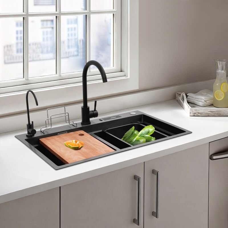 Küchenspüle, Edelstahlspüle, Multifunktionales Küchenspülen-Set