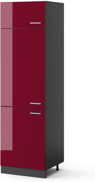 Kühlumbauschrank R-Line, Bordeaux Hochglanz, 60 cm, Vicco
