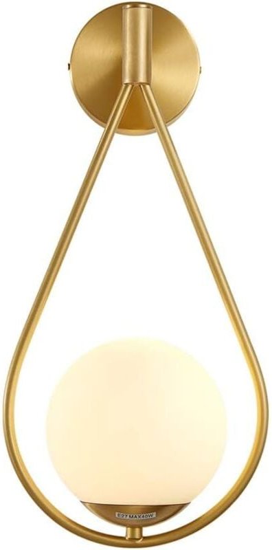 LED-Wandleuchte, modernes Industrie-Interieur, Retro, Glas, runde Kugel, Metall E27 Bronze