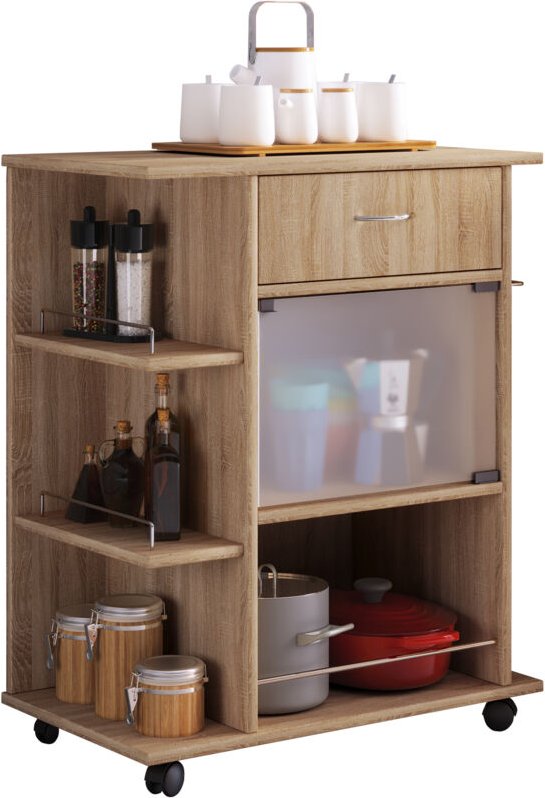 Pocis Küchenmöbel auf Rollen Eiche Dekor.