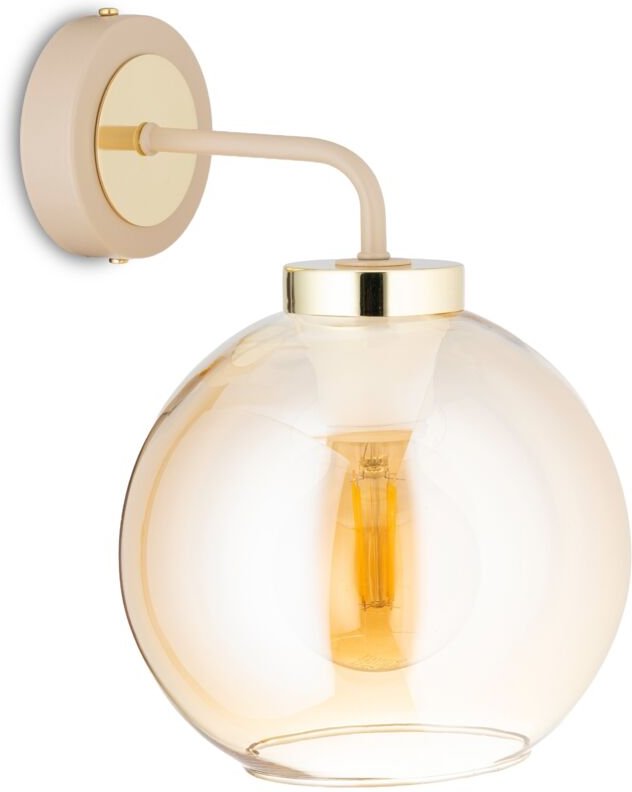 Cris Beige Glas Wandleuchte 1xE27