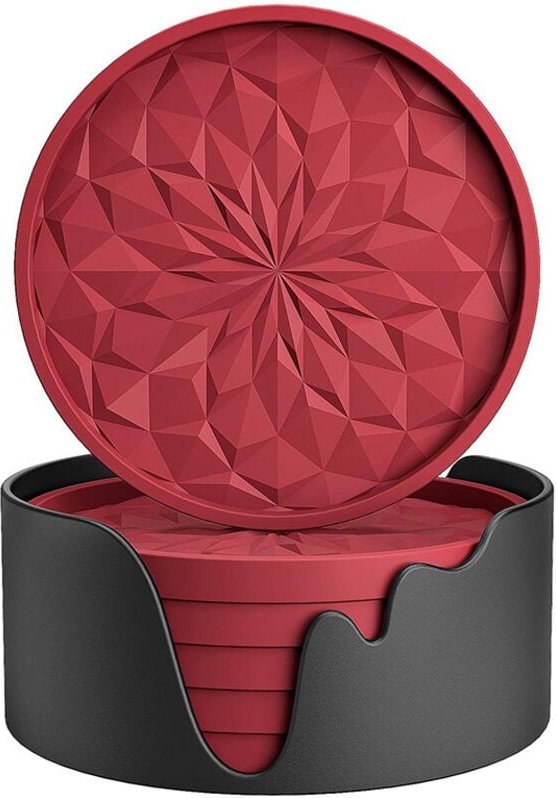 Dessertbecher aus Silikon mit Haltern, 6er-Set, Untersetzer für heiße oder kalte Getränke, rutschfest, antihaftbeschicht...