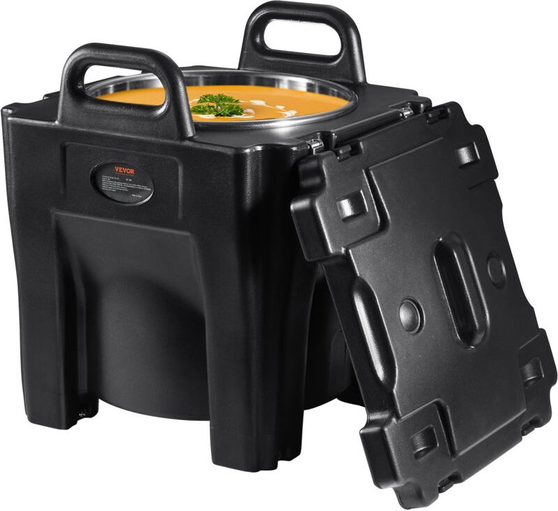 Vevor Isolierter Lebensmittelbehälter, 32 Qt Fassungsvermögen, stapelbare Catering-Hotbox mit Edelstahlfass, LLDPE-Speis...
