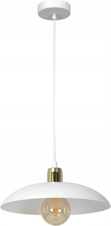 RAMI Hängelampe 1xE27 weiß und goldener Metallschirm