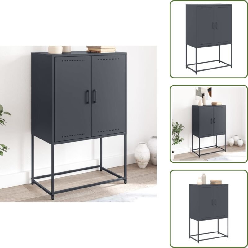 Highboard Anthrazit 68,5x38,5x107 cm Stahl - Highboard - Highboards - Sideboard - Schrank