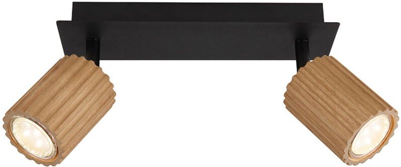 Deckenlampe Spotlampe Deckenleuchte schwenkbar Holz Flurlampe schwarz l 25,5 cm