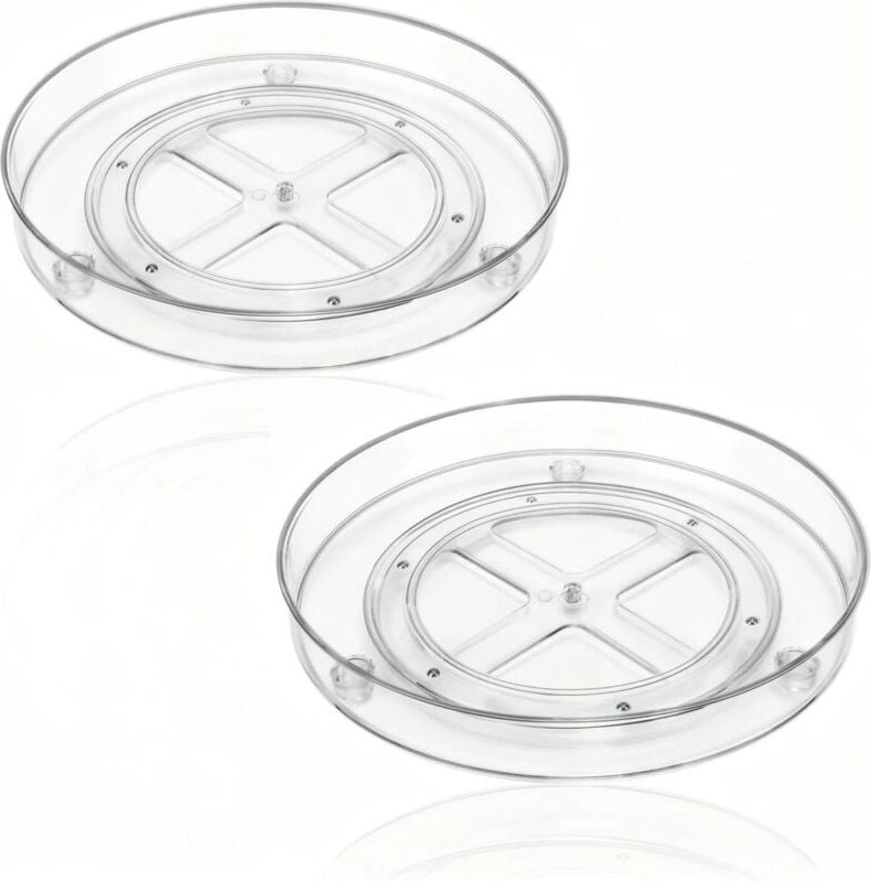 CCYKXA Stück 360° drehbares Gewürzregal, drehbare Kühlschrankablage, transparente drehbare Gewürzablage, 235 cm Durchmes...