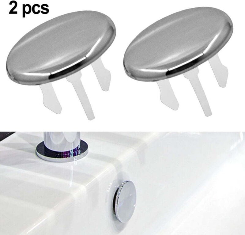 2Pcs Waschbecken Loch Überlauf Ersatz Abdeckung Trim Ring Runde ABS
