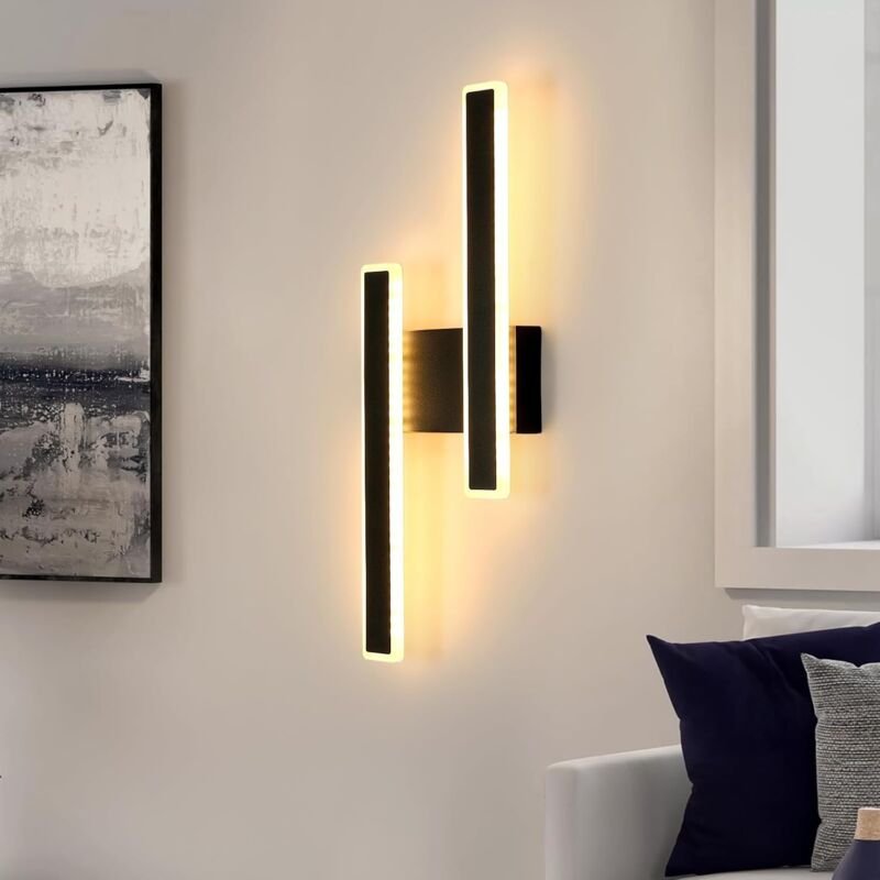LED-Innenwandleuchte, 32 W, 3600 lm, modernes Design, Wandlampe, schwarze Acryl-Innenwandleuchte, 3000 K warmweißes Lich...