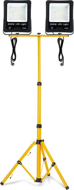 Thumbnail - Hengmei - Baustrahler led 200W Strahler Fluter Warmweiß mit stativ Außenstrahler Arbeitsleuchte Bauscheinwerfer IP66 Was...