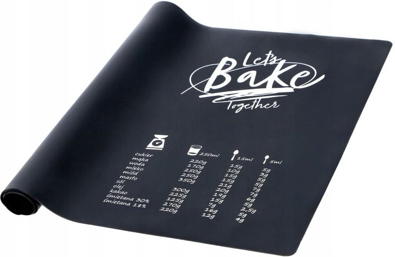 Backmatte aus Silikon, 60 x 40 cm, antihafte, rutschfeste, Schwarz - Kadax