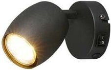 Wandlampe Spotlampe Wandstrahler beweglich Schlafzimmerlampe schwarz GU10 H 14cm