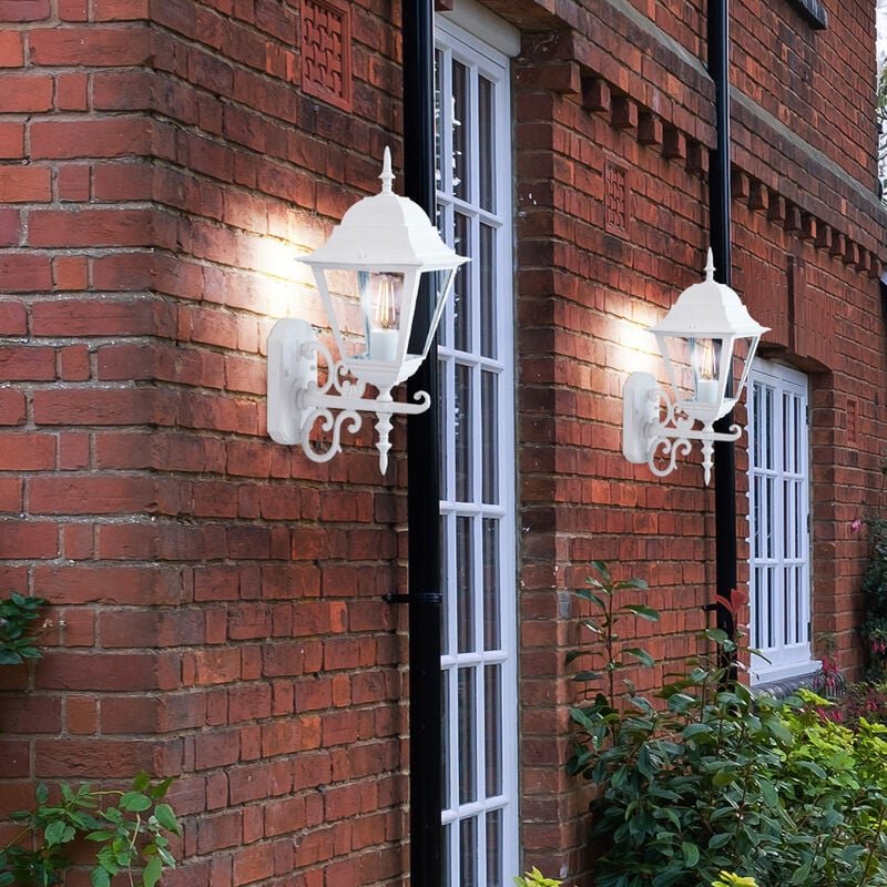2er Set ALU Wand Leuchten Lampen Außen Beleuchtungen Laternen im Set inklusive LED Leuchtmittel