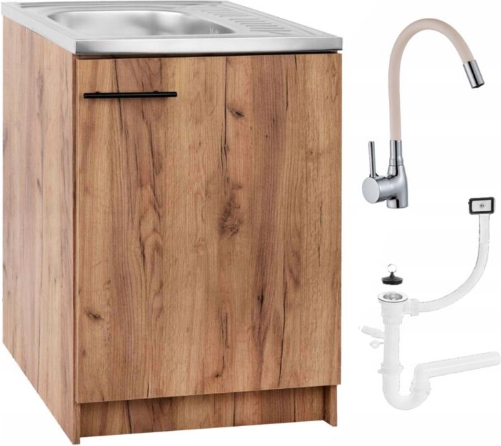 STAMAR Küchenschrank mit Spüle - 60 cm - Eiche golden - Elegant und praktisch - Hochwertige Verarbeitung