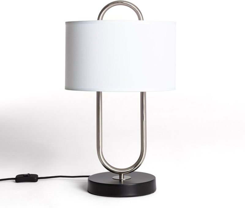 Ledkia - Tischlampe Metall und Stoff Duque Weiß