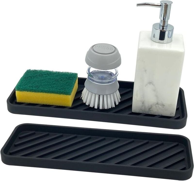 Silikon-Spülbecken-Organizer, Schwammhalter, Küchen- und Badezimmer-Organizer für Schwämme, Bürsten, Seife, Silikon-Trop...