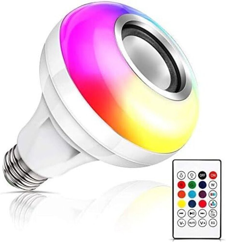 Ahlsen - Musik-LED-Glühbirne, E27 Bluetooth-Lautsprecher, RGB-Farbwechsel-Glühbirne mit USB-Anschluss und Fernbedienung ...