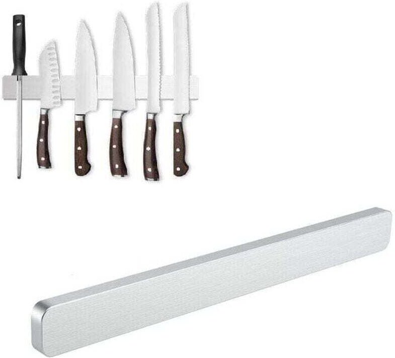 Küchenaufbewahrungszubehör, magnetischer Wandmesserhalter, 40 cm lange magnetische Messerleiste aus Edelstahl, magnetisc...