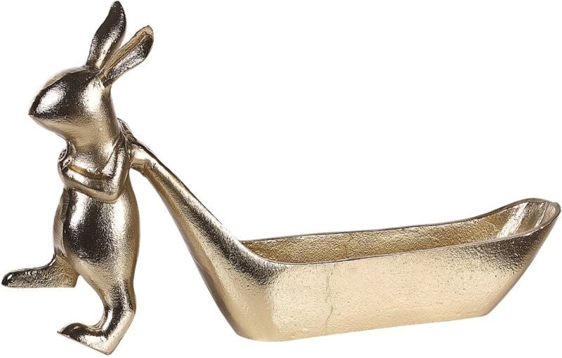 Beliani - Dekoschale in Gold aus Aluminium Osterhase Hasenform 39 cm Tischdekoration Tischdeko für Esstisch Esszimmer Os...