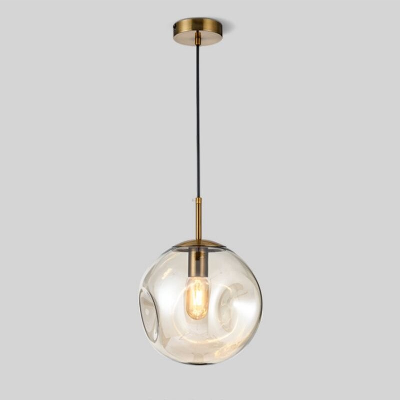 Modern Kronleuchter Kugel Glas Pendelleuchte Design Kreative Hängeleuchte Innen Dekoration Hängelampe - Bernstein Ø25CM